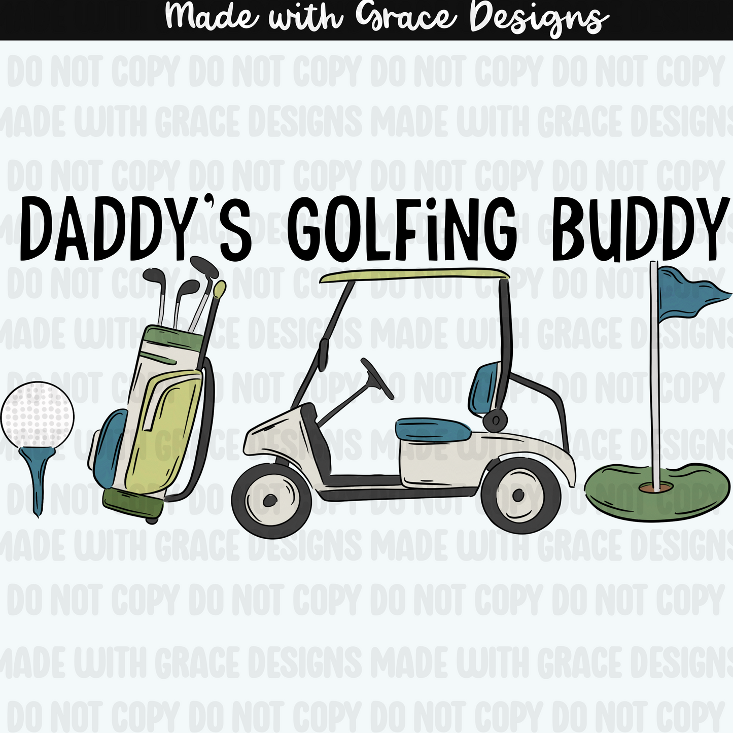 Golfing with Dad Seamless and PNG options