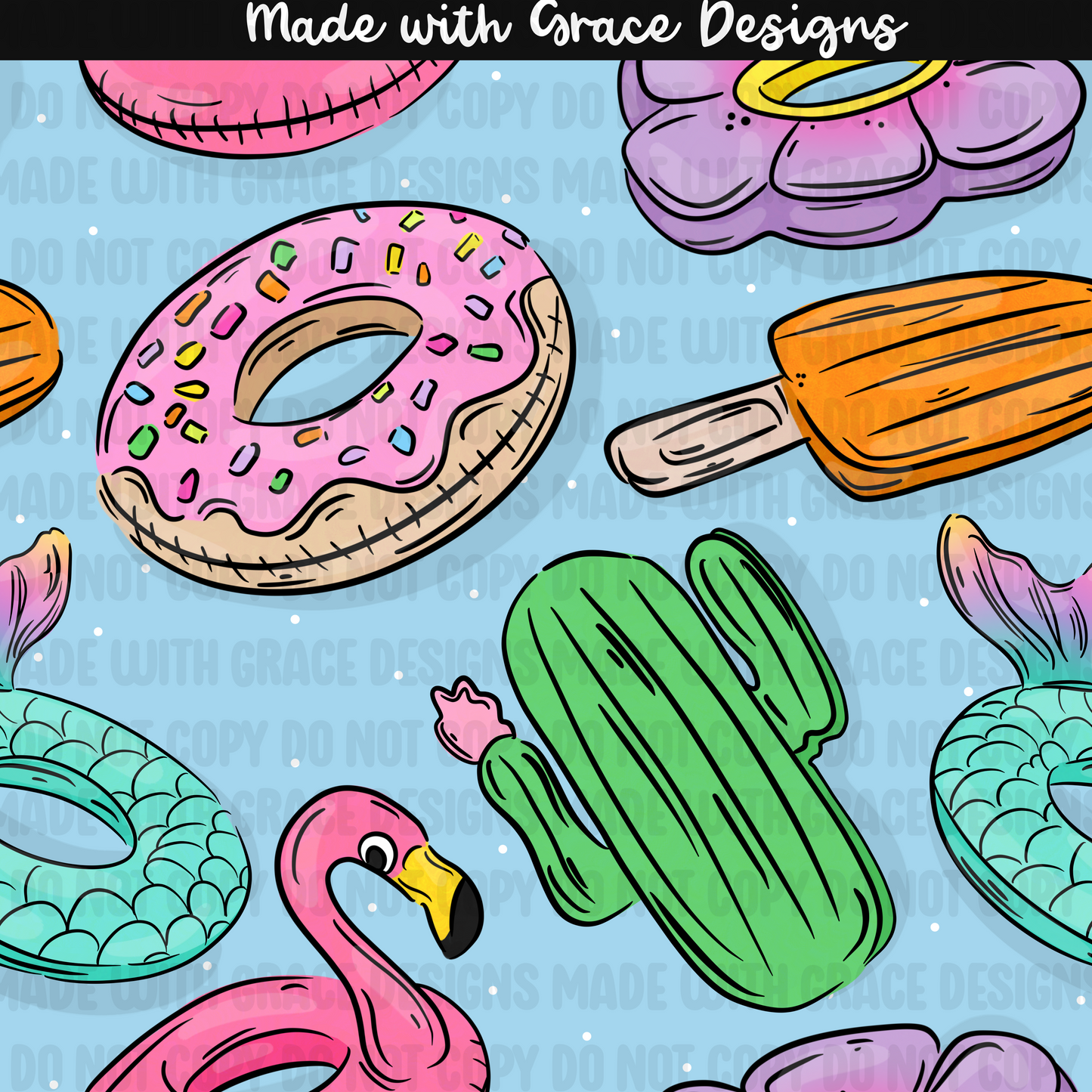 Summer Floats seamless and png option