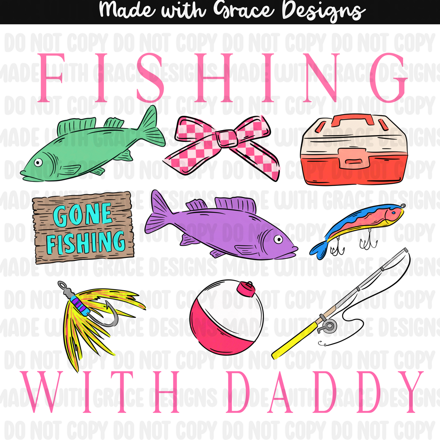 Fishing with Dad Seamless + png options