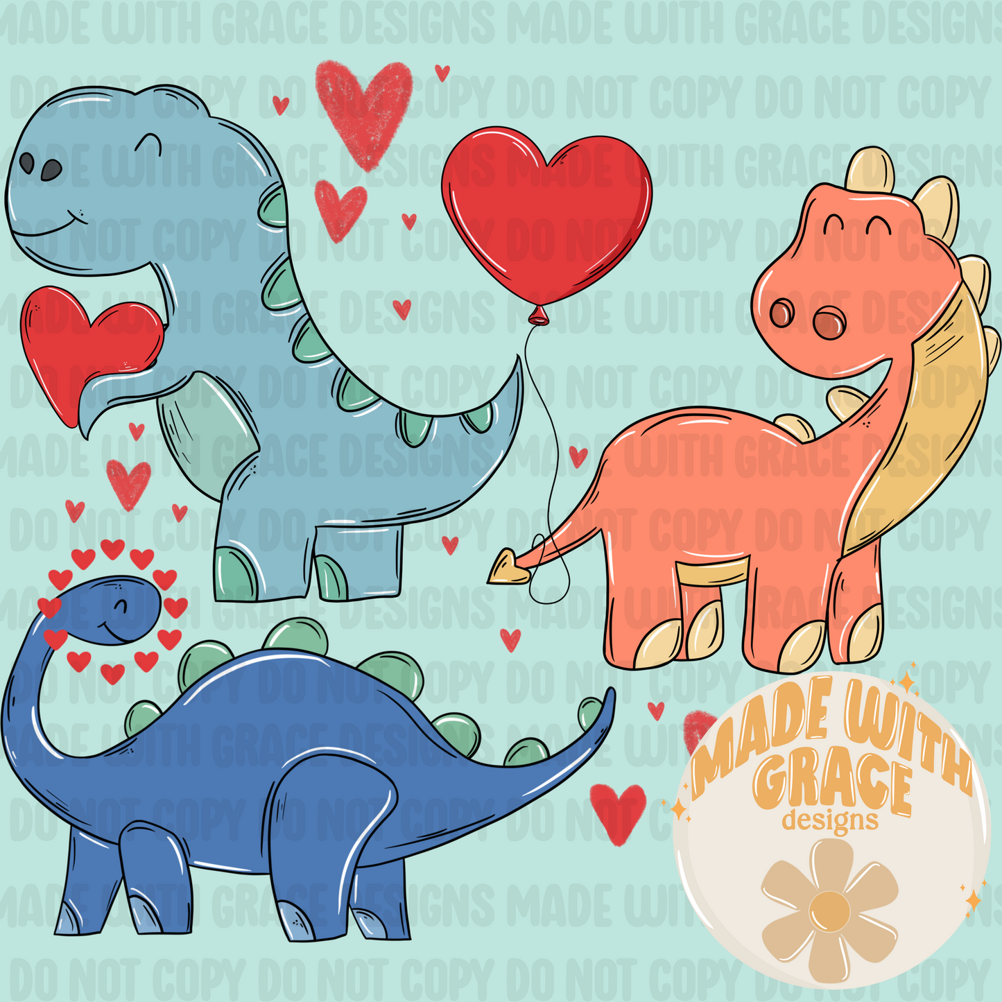 Dino Love PNG