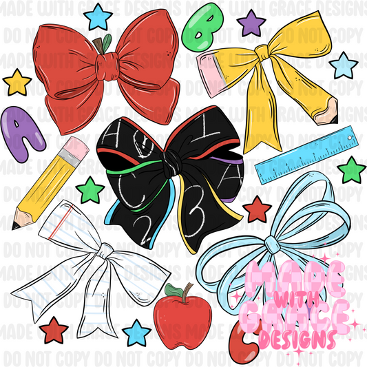 Back to School Bows PNG