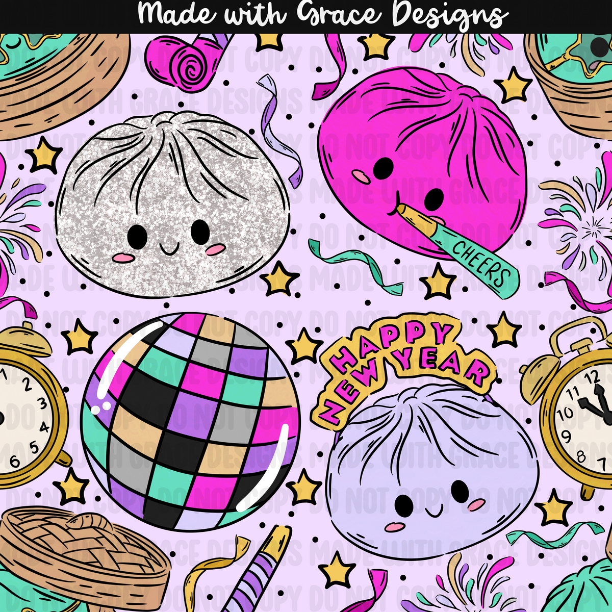 NYE Squish Seamless + PNG options