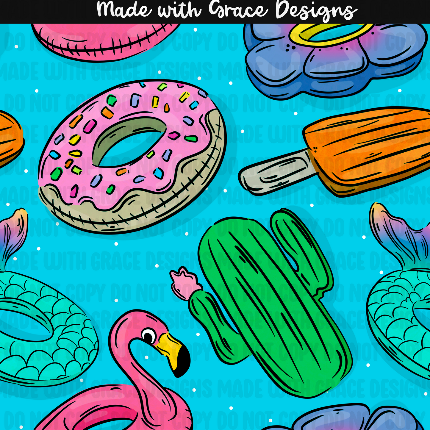 Summer Floats seamless and png option