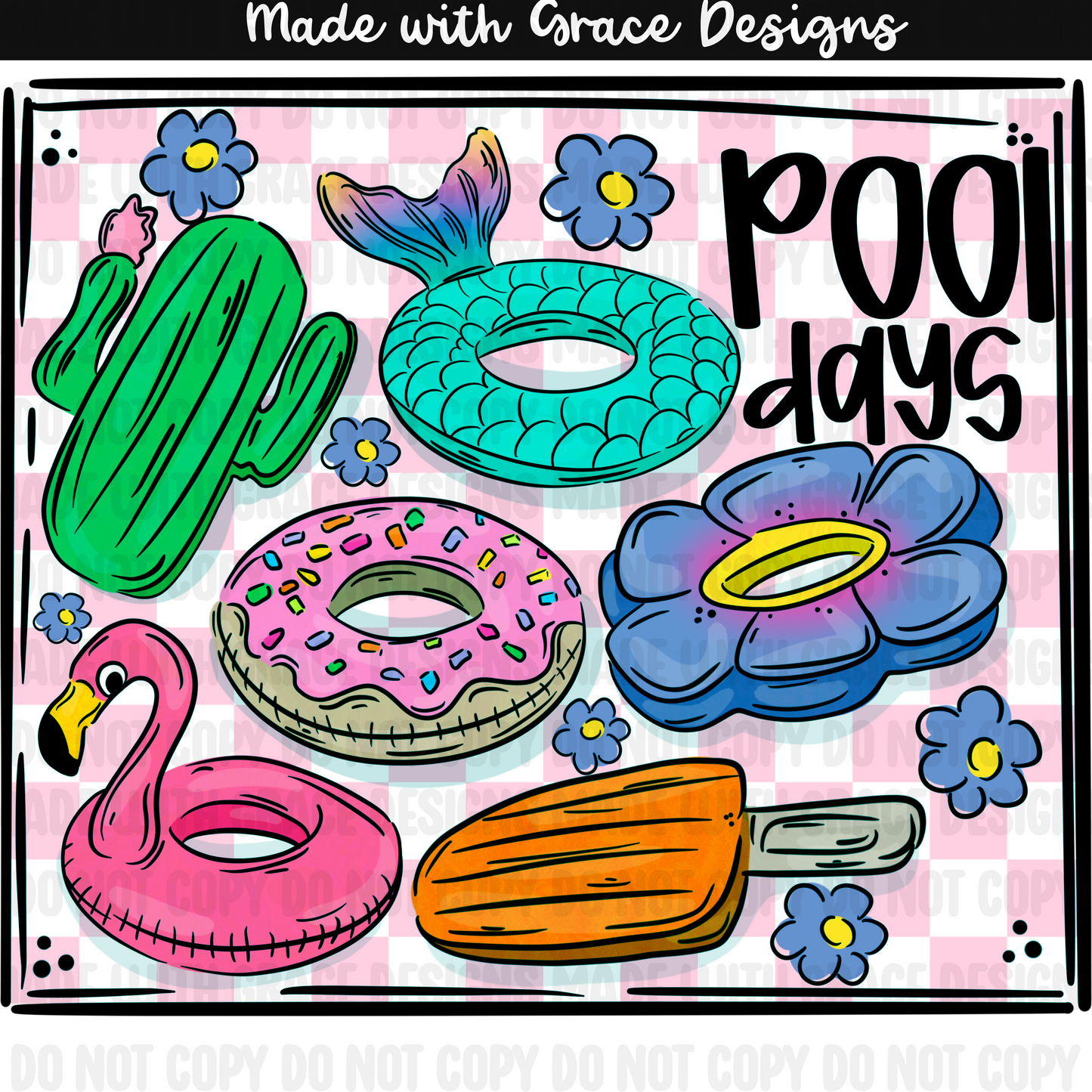 Summer Floats seamless and png option