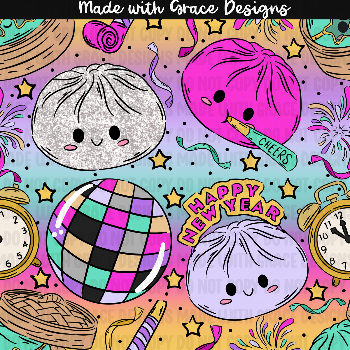 NYE Squish Seamless + PNG options