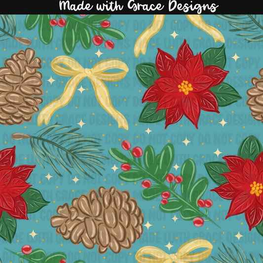 Classic Christmas Floral Seamless