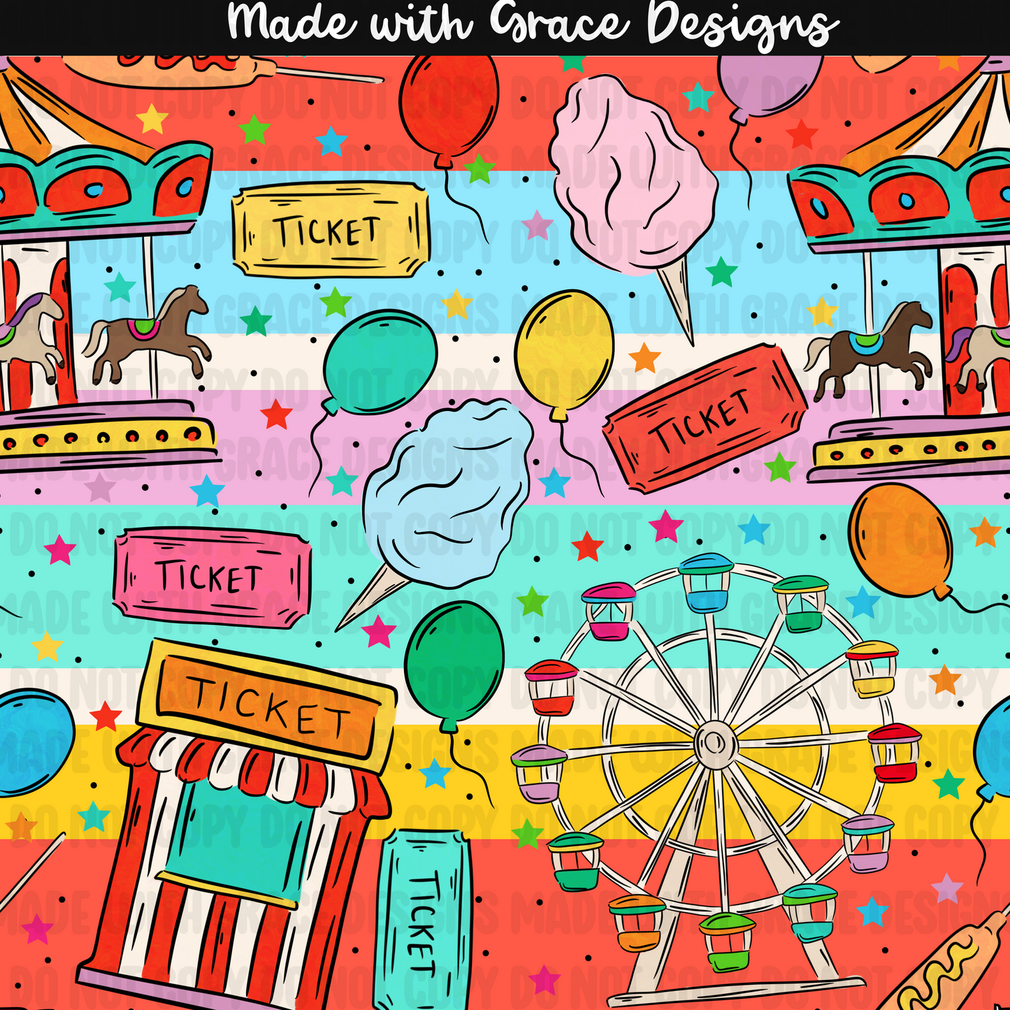 County Fair Seamless + PNG option