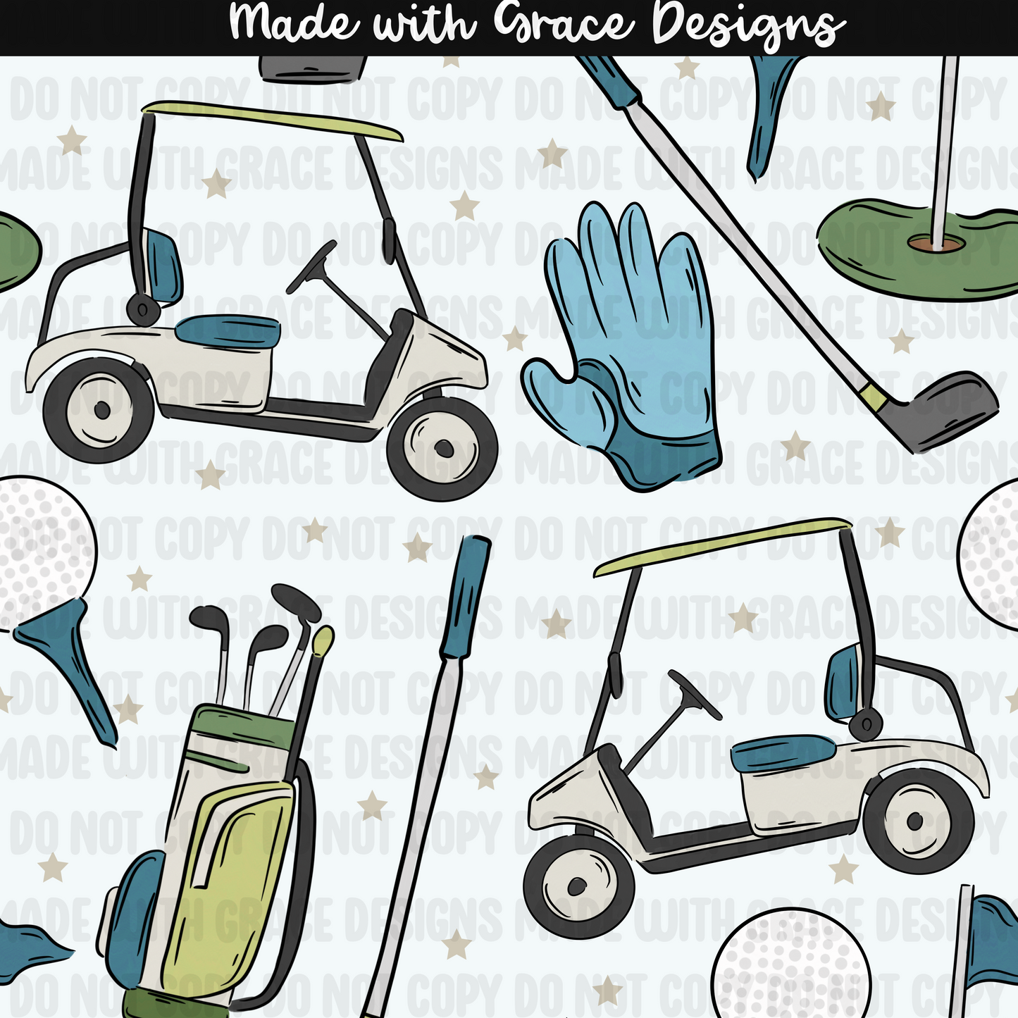 Golfing with Dad Seamless and PNG options