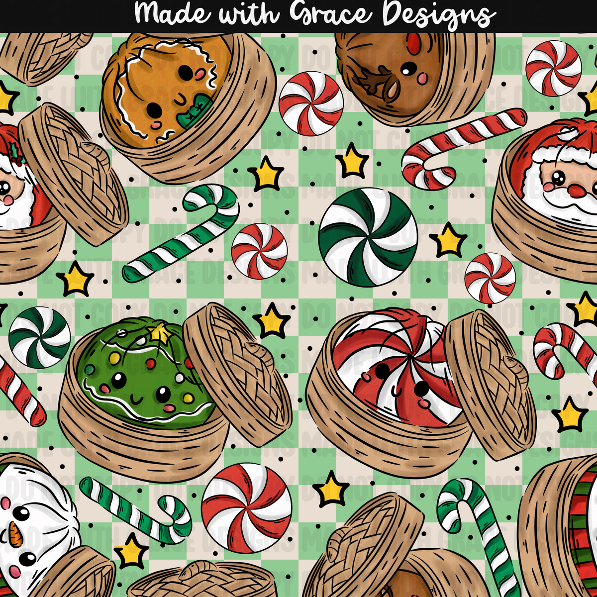 Squishy Christmas Seamless + PNG options