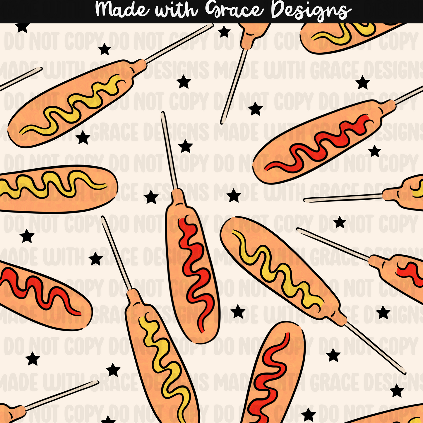 Bad day to be a corn dog seamless + png option
