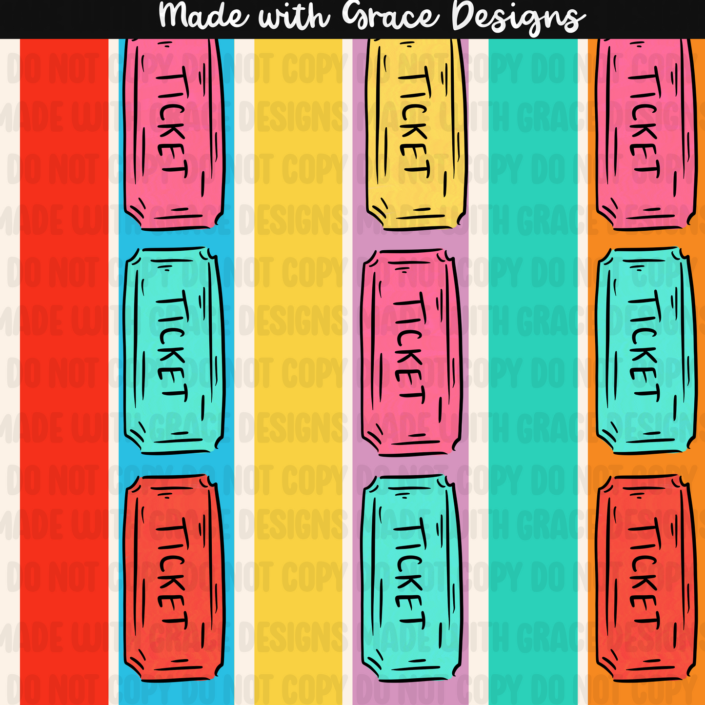 Carnival Tickets Seamless + png option