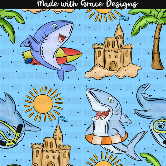 Summer Shark Seamless