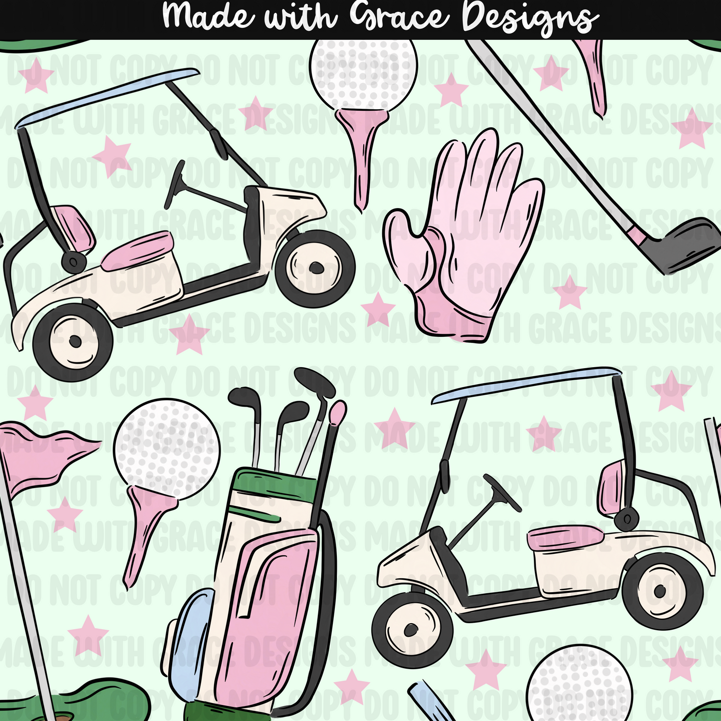 Golfing with Dad Seamless and PNG options