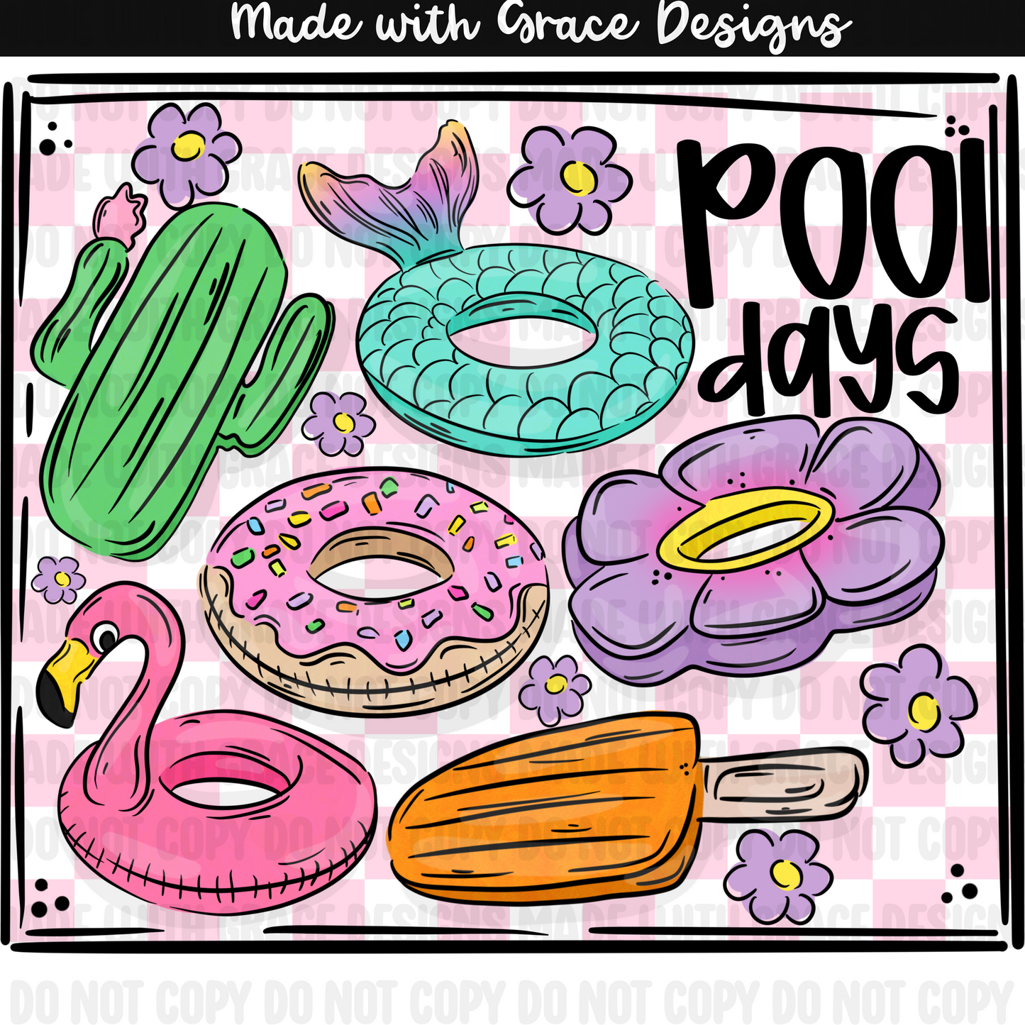 Summer Floats seamless and png option