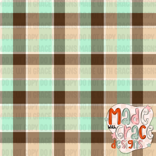 Mint Ice Cream plaid Seamless