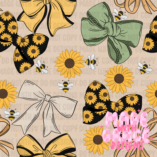 Sunflower Bows Seamless