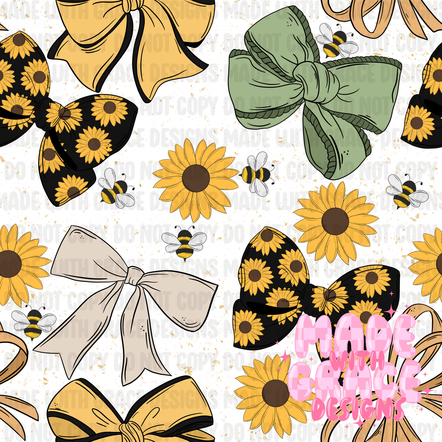 Sunflower Bows Seamless