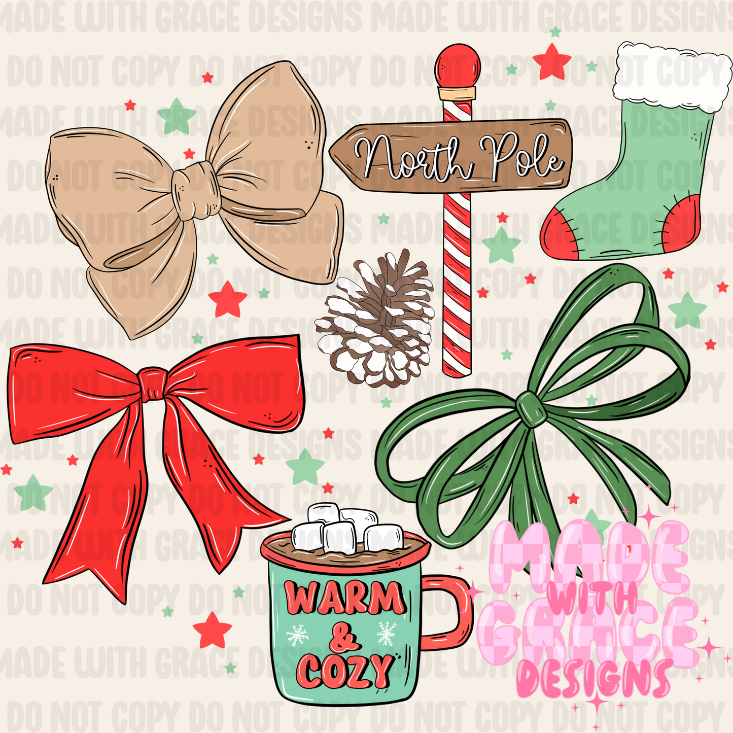 Christmas Eve Bows PNG