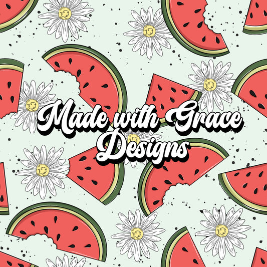 Watermelon And Daisies Seamless File