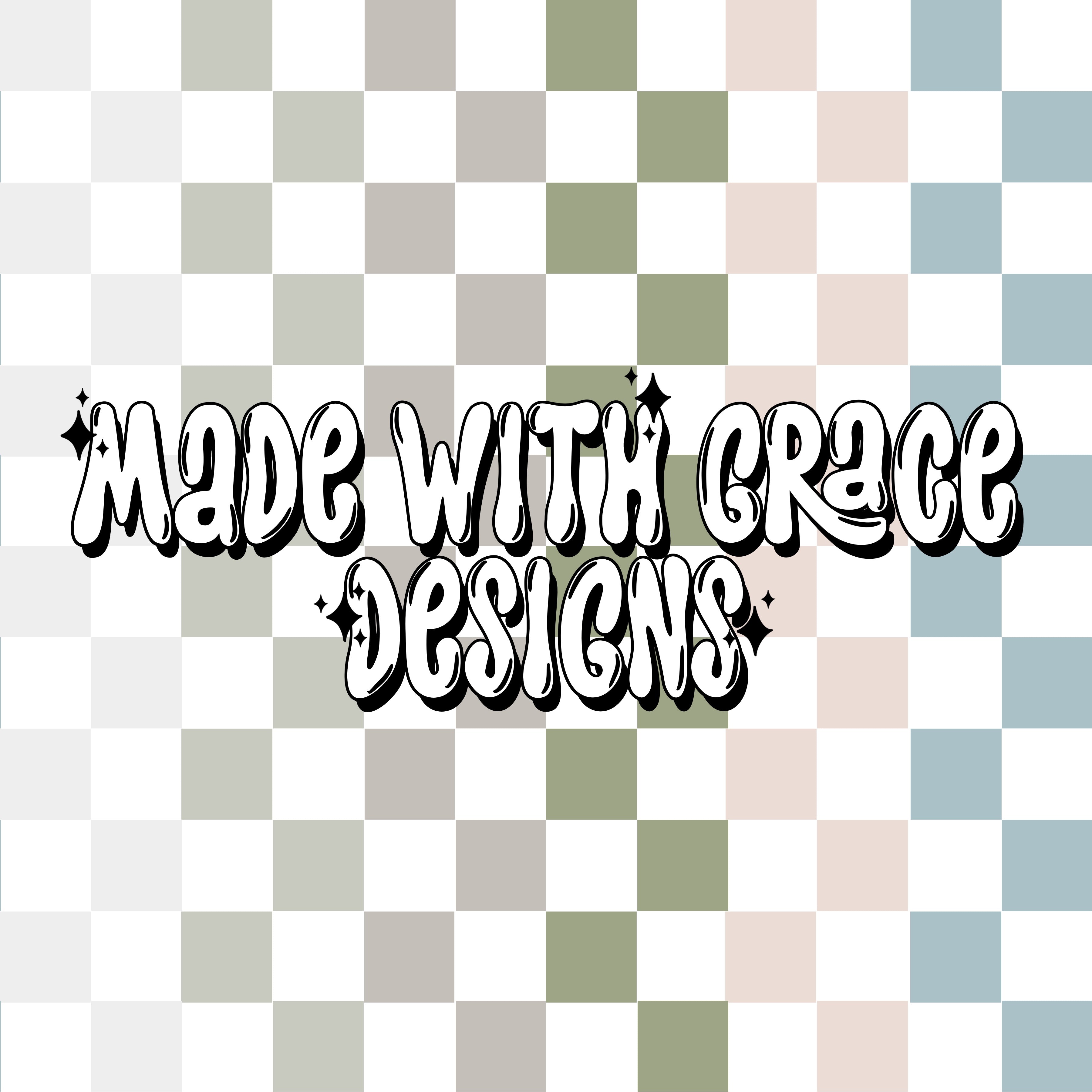 Boho Checkers Boho Checkers- Neutral Green/Blue – Made with Grace Designs
