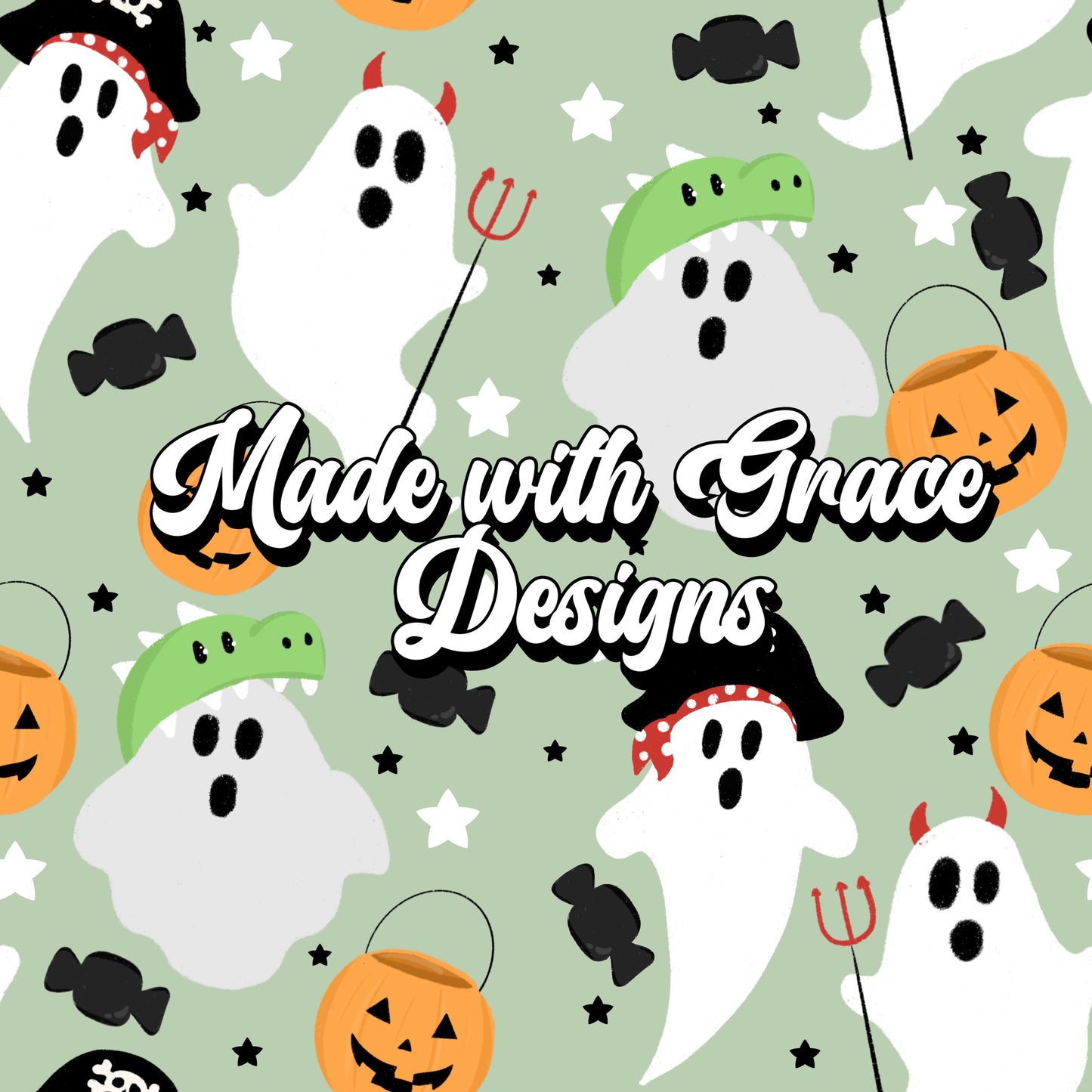 Trick or Treat Ghosts Seamless