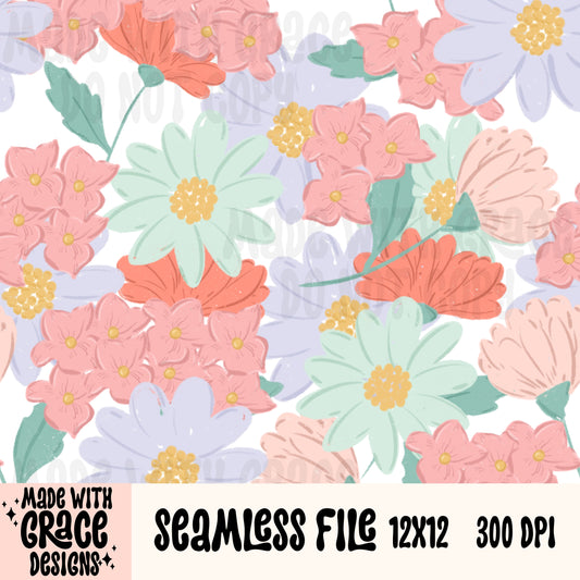 Pastel Daisies Seamless File