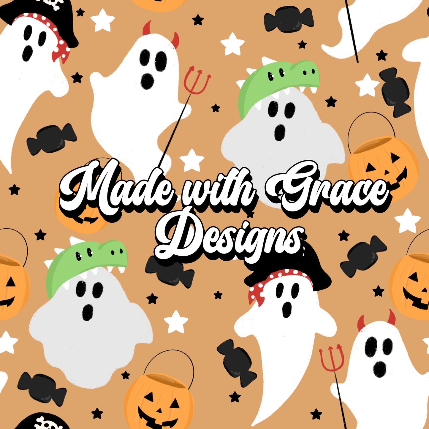 Trick or Treat Ghosts Seamless