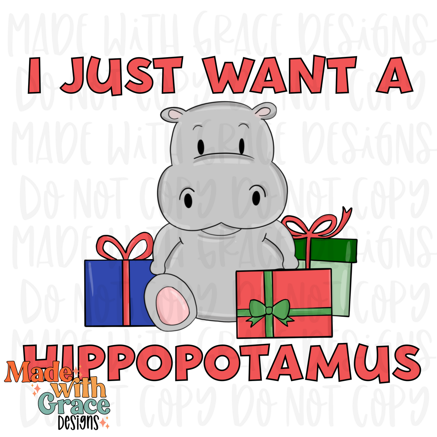 I just want a hippo PNG-red