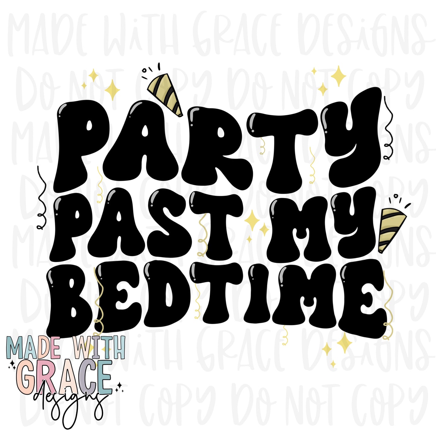 Party past my bedtime PNG